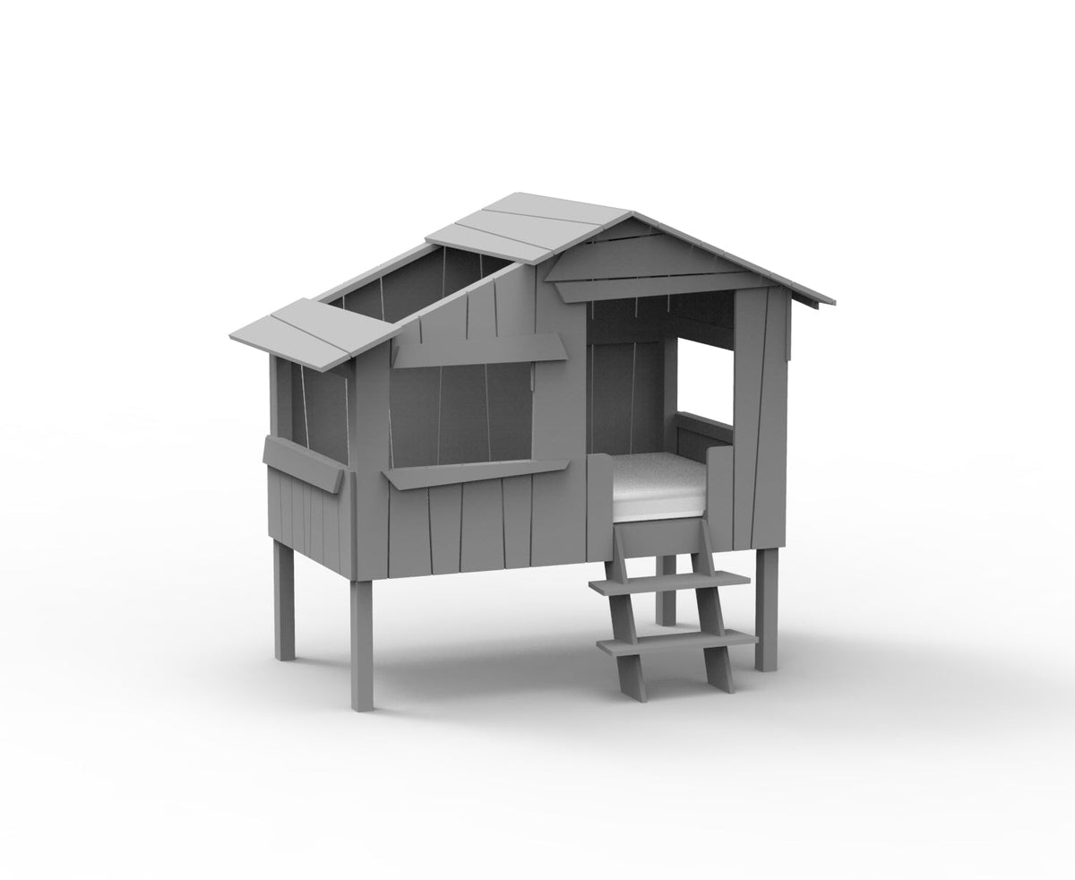 Mathy by Bols Small Treehouse Bed (90 x 150cm) in Cement Grey
