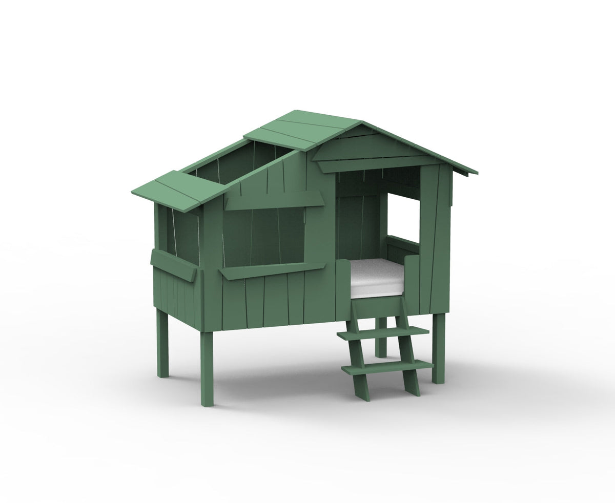 Mathy by Bols Small Treehouse Bed (90 x 150cm) in Jungle Green