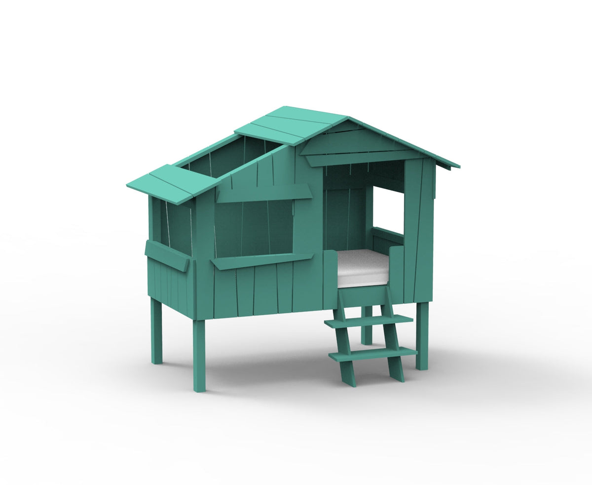 Mathy by Bols Small Treehouse Bed (90 x 150cm) in Light Green