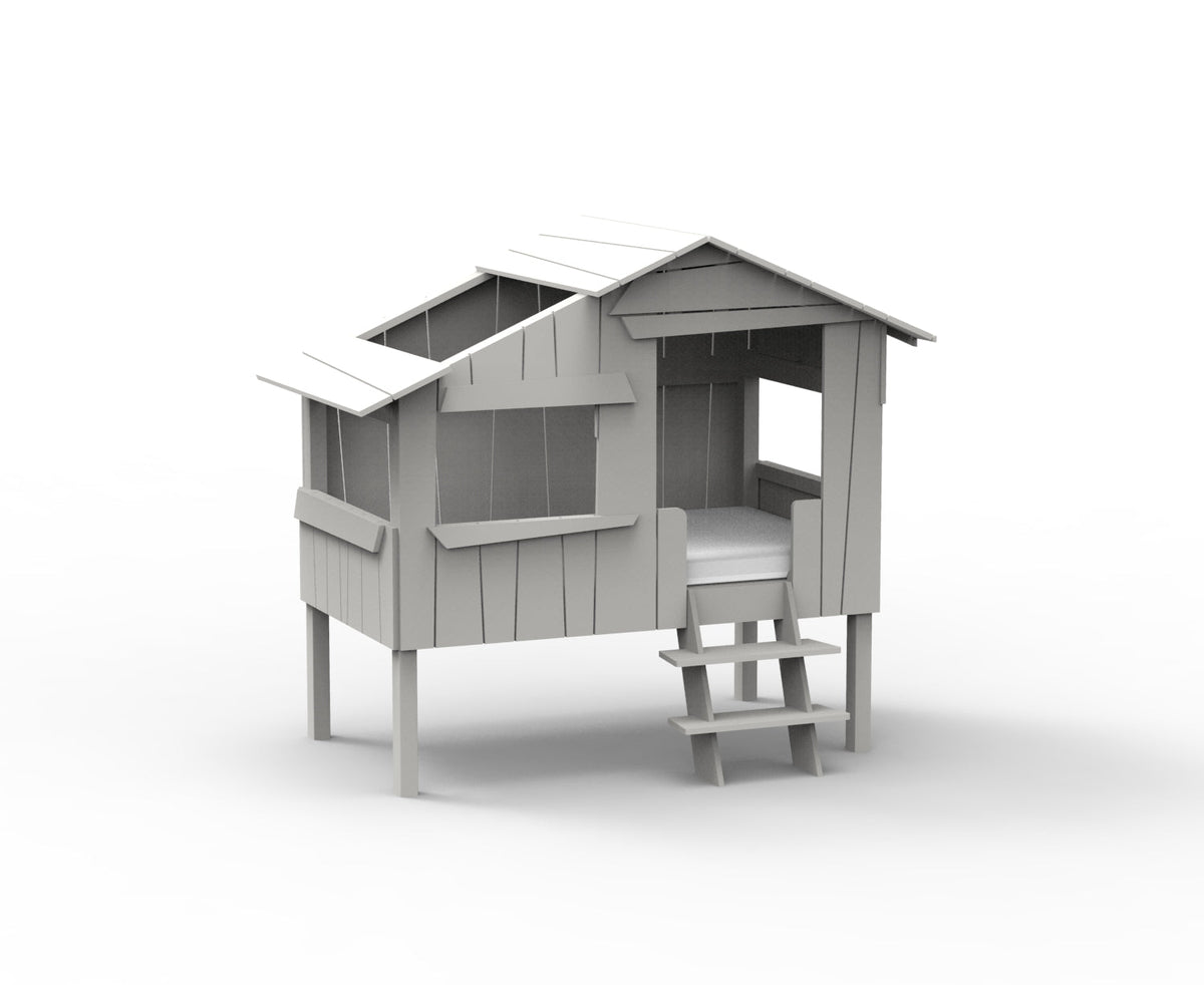 Mathy by Bols Small Treehouse Bed (90 x 150cm) in Pearl Grey