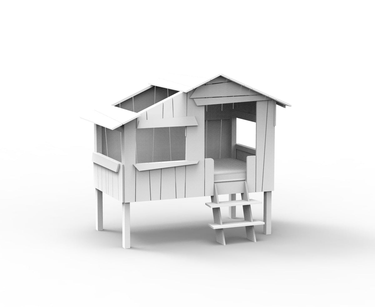 Mathy by Bols Small Treehouse Bed (90 x 150cm) in White