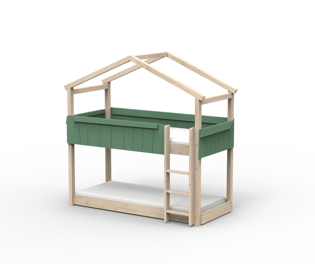 Mathy by Bols Star Light House Bunk Bed in Jungle Green