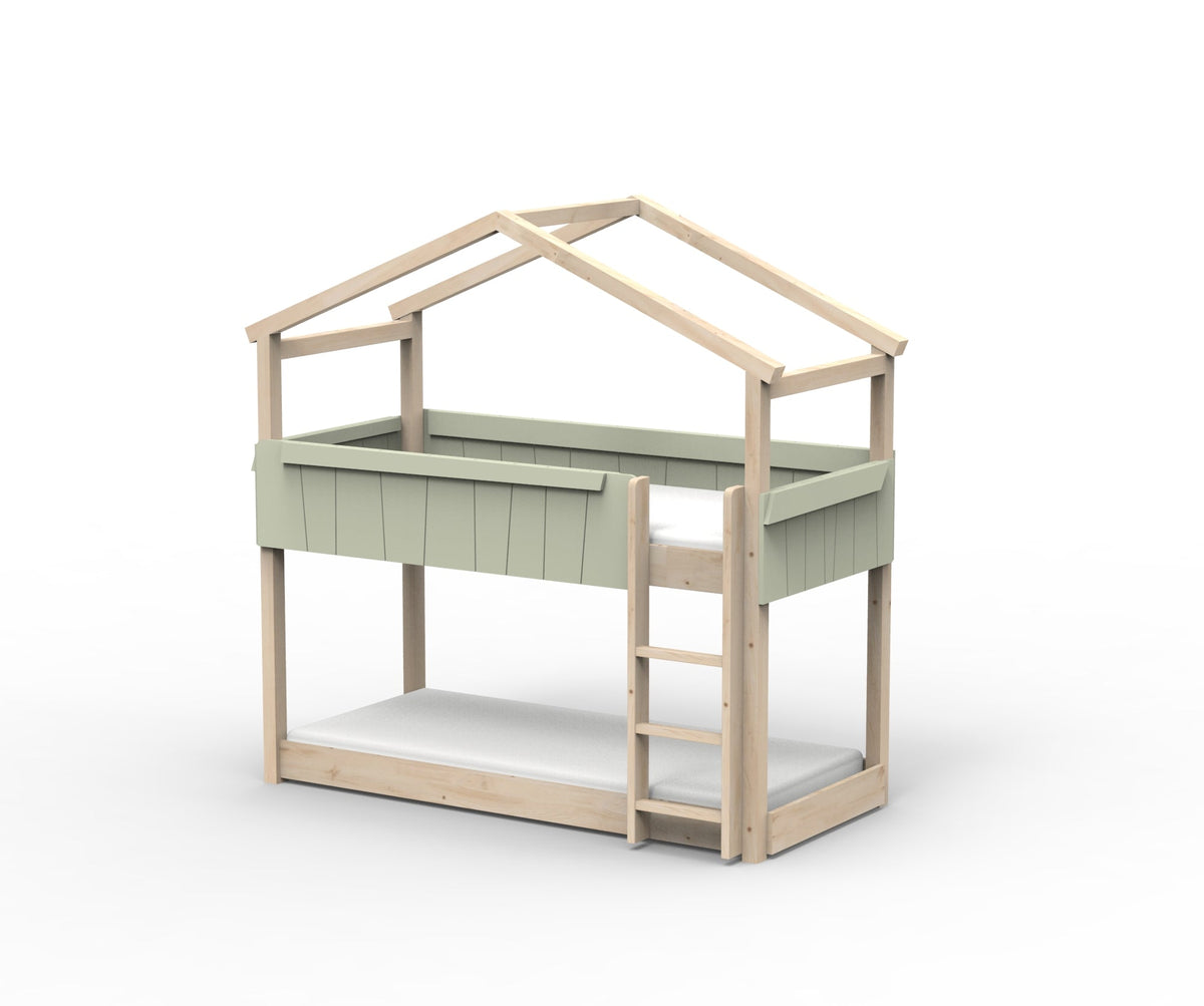 Mathy by Bols Star Light House Bunk Bed in Moss Grey