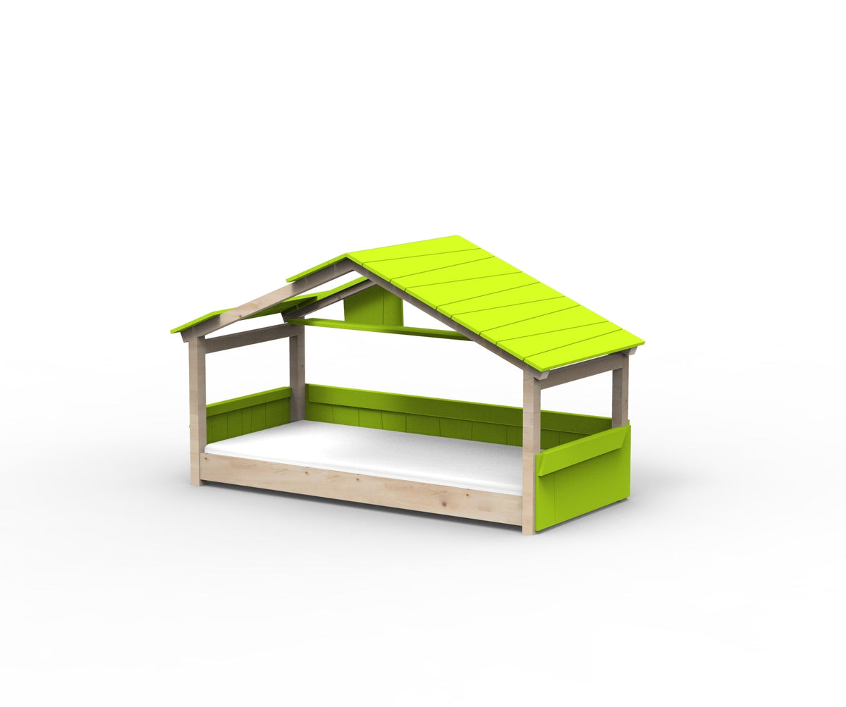 Mathy by Bols Star Light Hut Bed in Apple Green (Panels, roof and shelf)