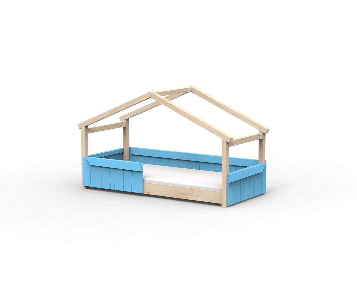 Mathy by Bols Star Light Hut Bed in Azur Blue (Panels and guard rail)