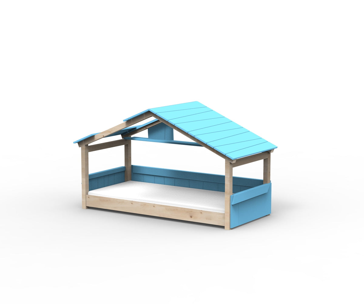 Mathy by Bols Star Light Hut Bed in Azur Blue (Panels, roof and shelf)