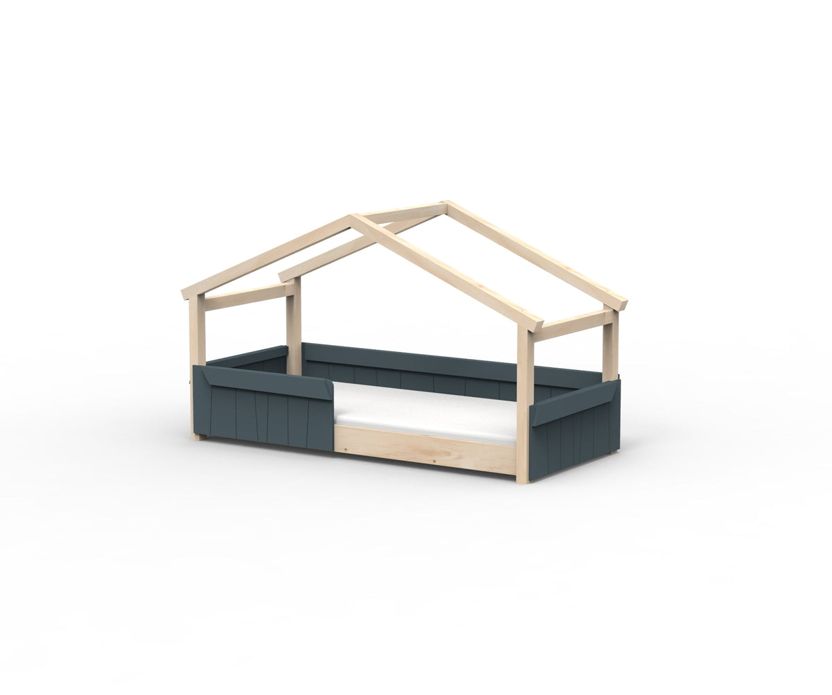 Mathy by Bols Star Light Hut Bed in Basalt Grey (Panels and guard rail)