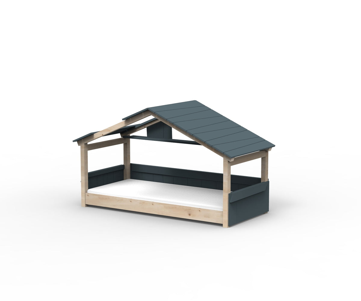 Mathy by Bols Star Light Hut Bed in Basalt Grey (Panels, roof and shelf)