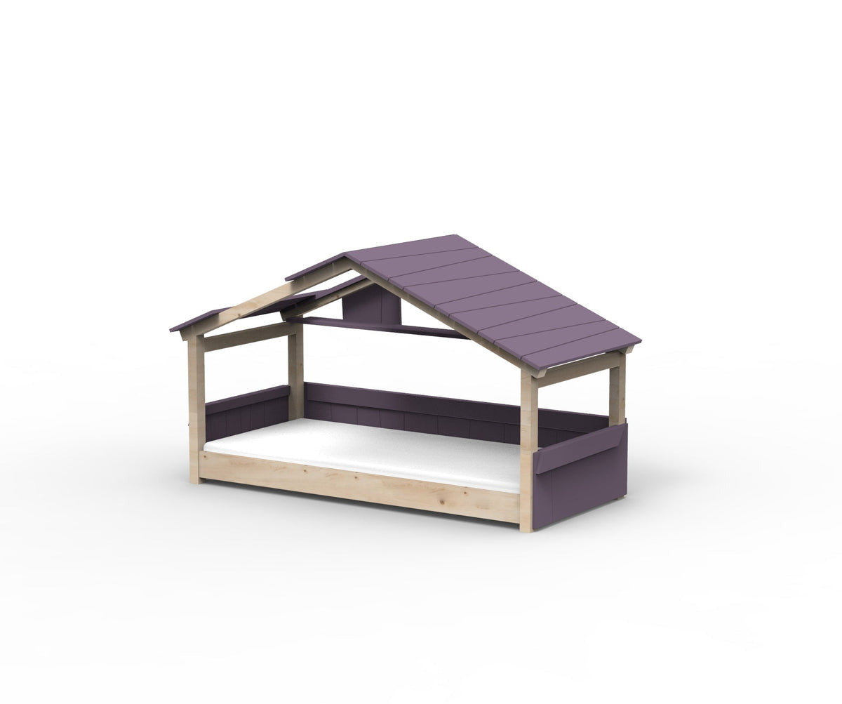 Mathy by Bols Star Light Hut Bed in Cuberdon Purple (Panels, roof and shelf)