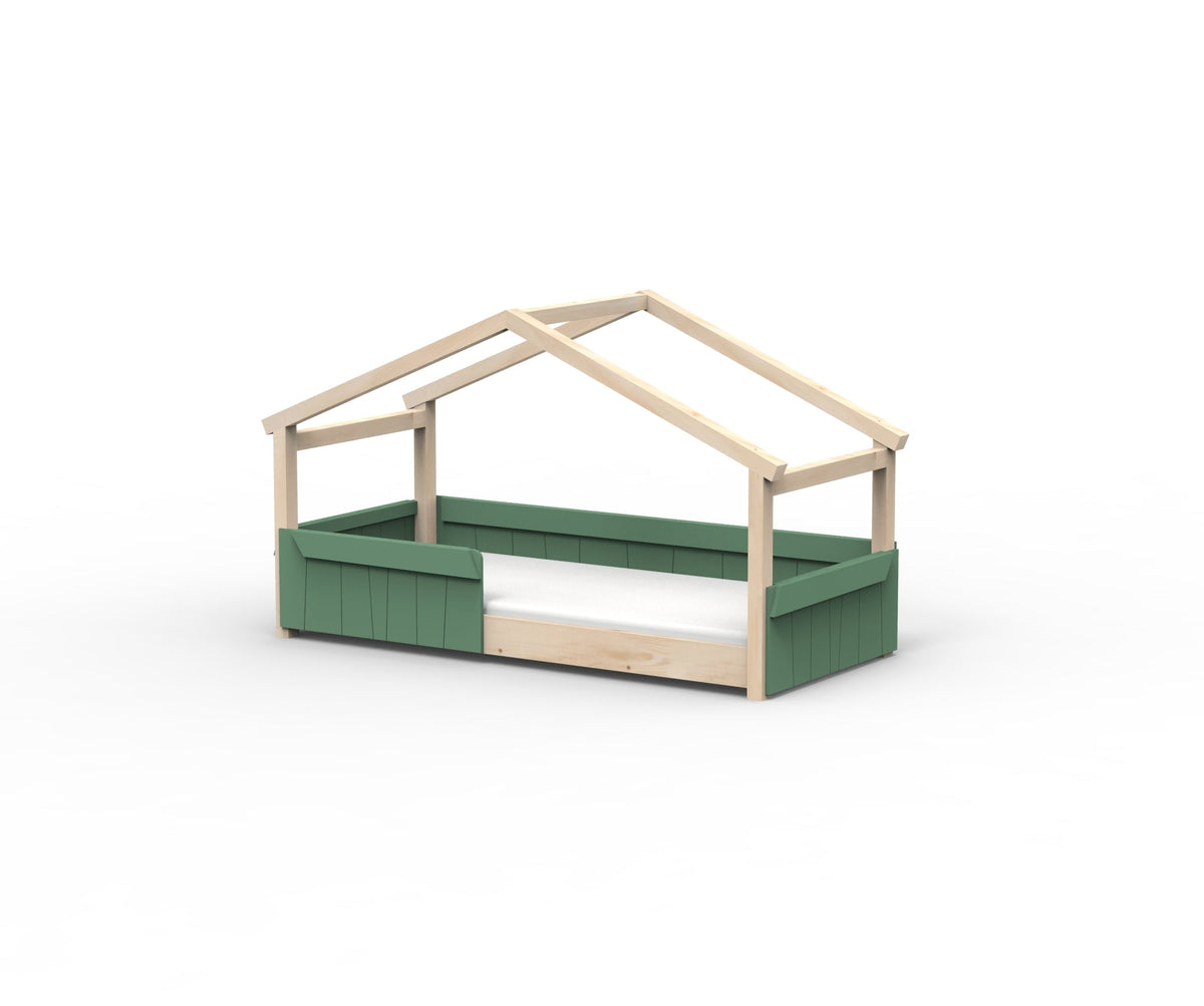 Mathy by Bols Star Light Hut Bed in Jungle Green (Panels and guard rail)