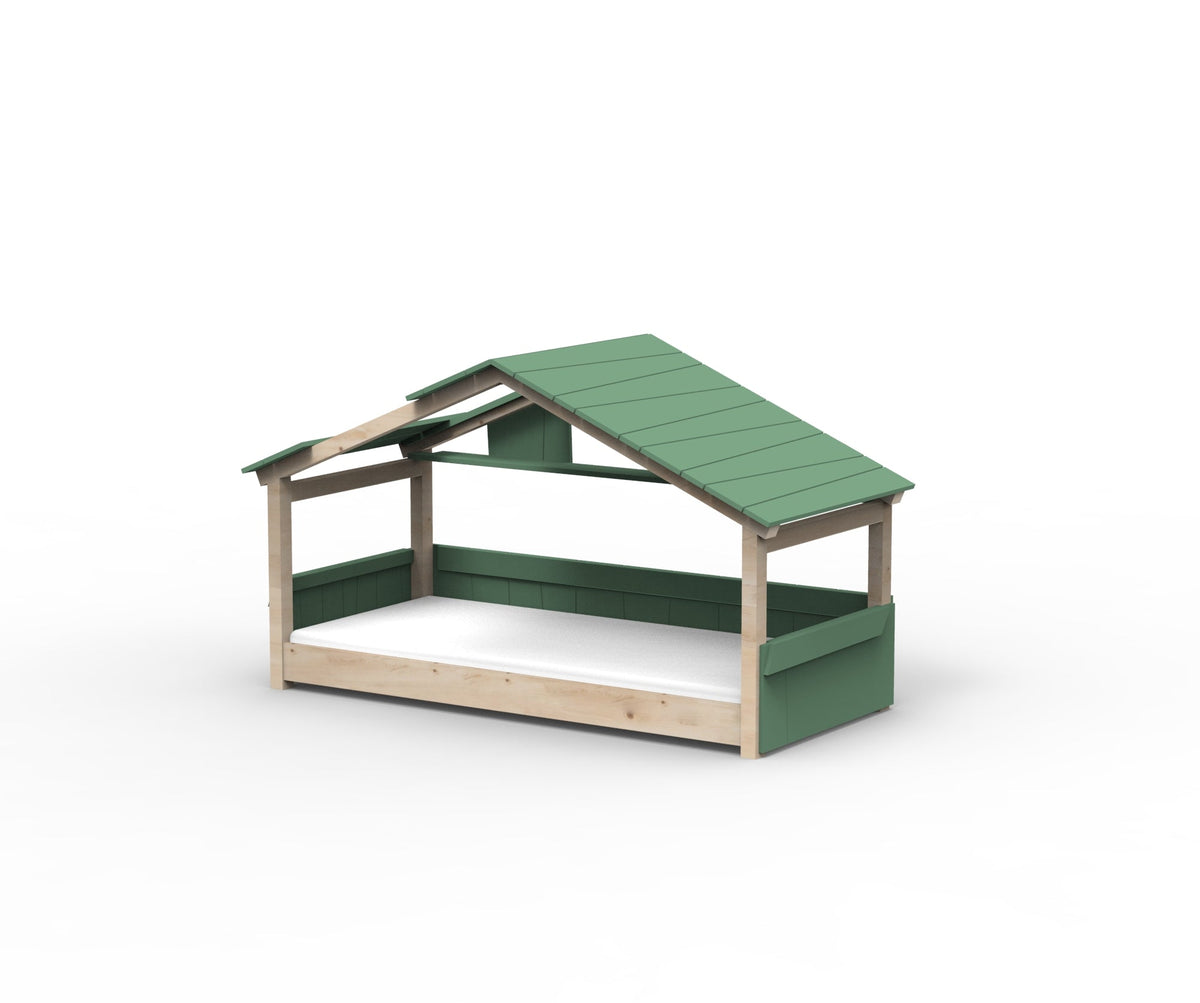 Mathy by Bols Star Light Hut Bed in Jungle Green (Panels, roof and shelf)