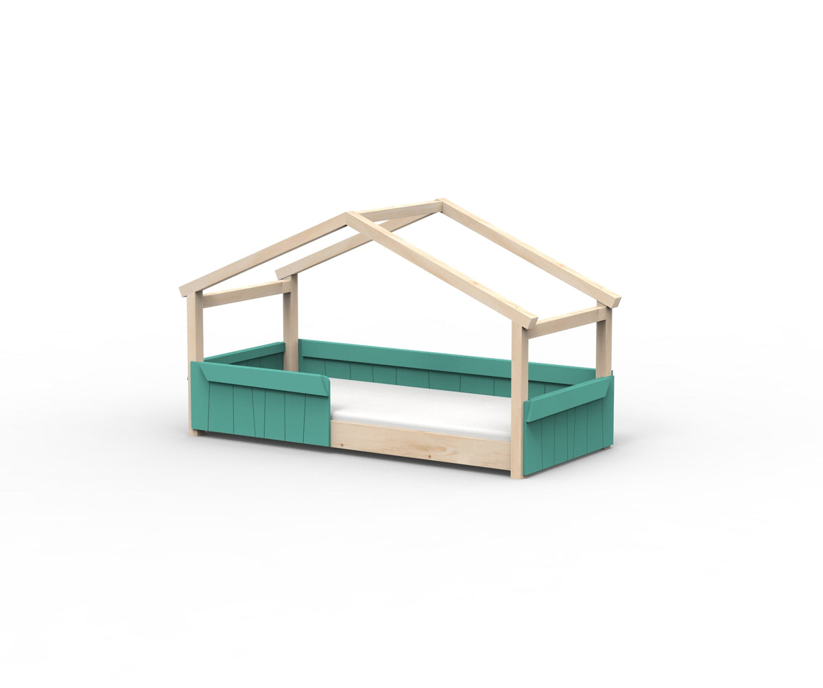 Mathy by Bols Star Light Hut Bed in Light Green (Panels and guard rail)
