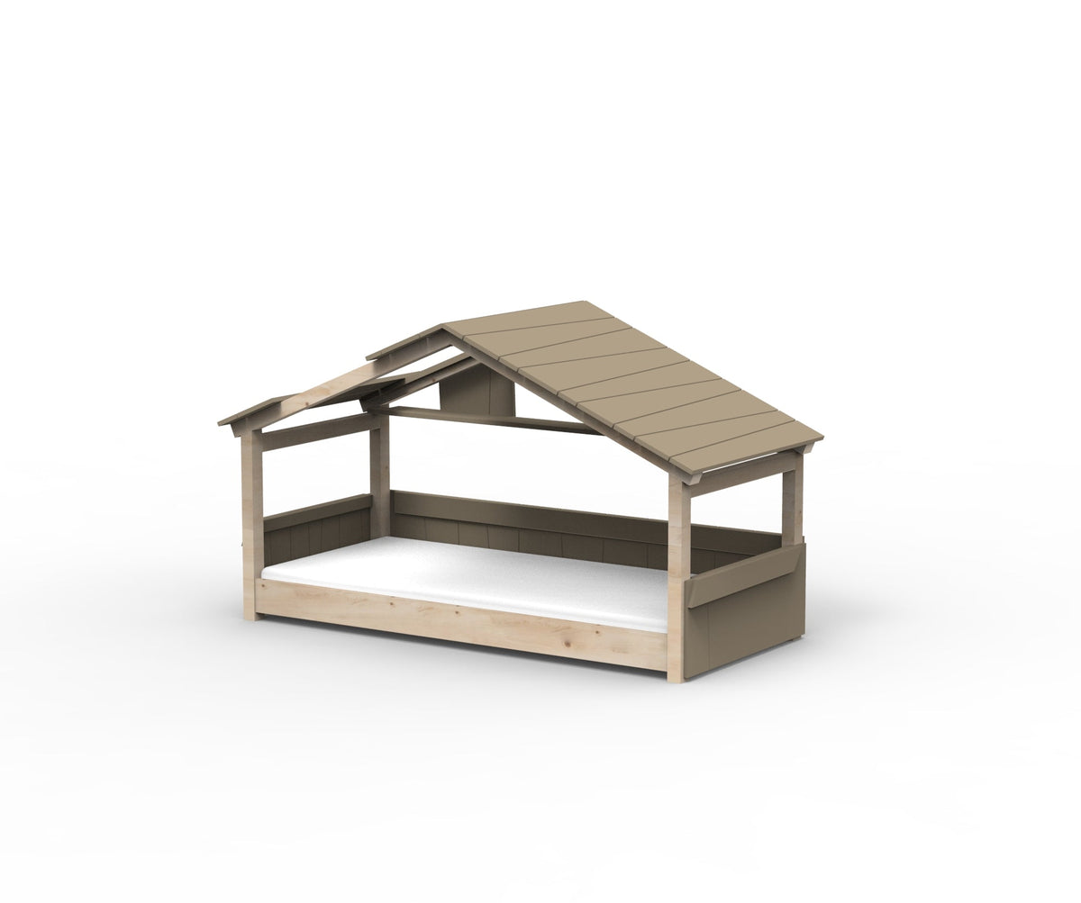 Mathy by Bols Star Light Hut Bed in Linen (Panels, roof and shelf)