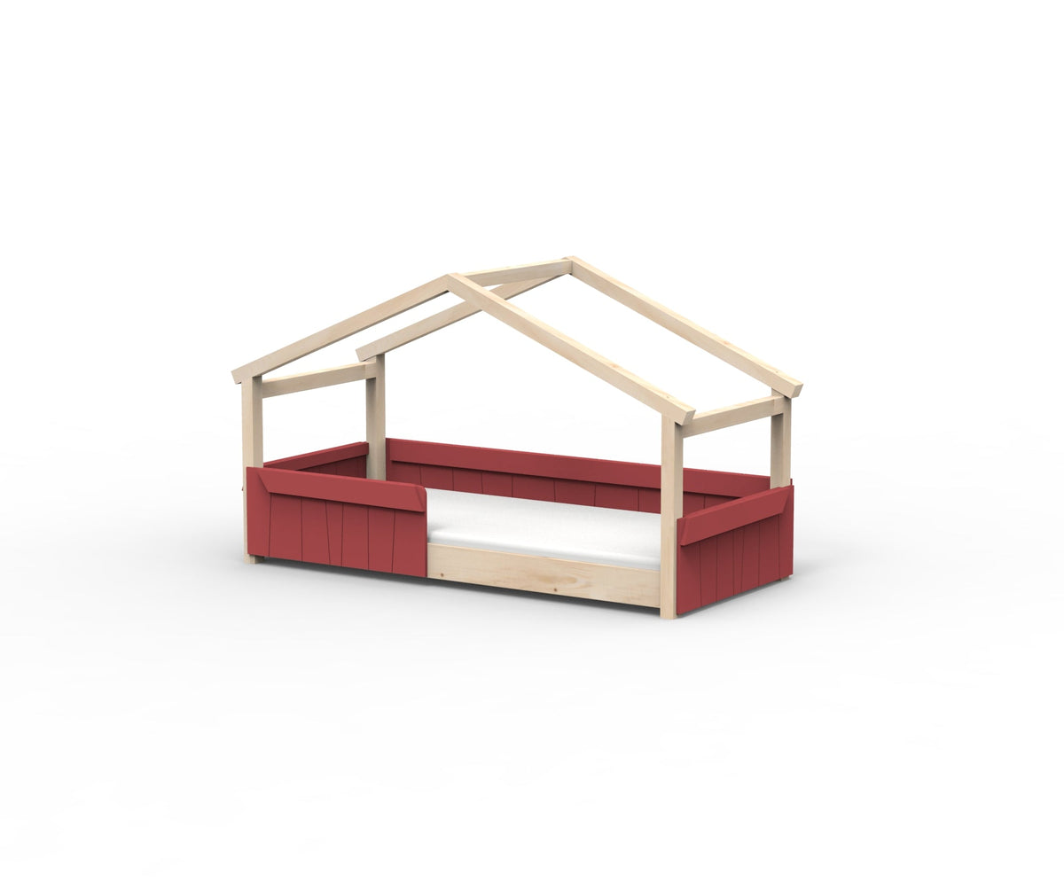 Mathy by Bols Star Light Hut Bed in Marsala (Panels and guard rail)