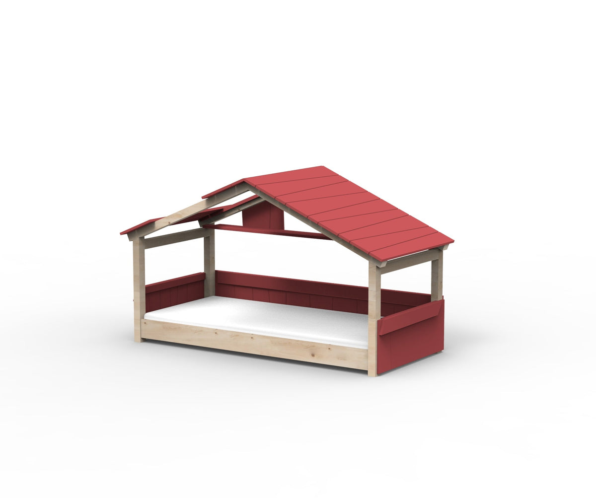 Mathy by Bols Star Light Hut Bed in Marsala (Panels, roof and shelf)