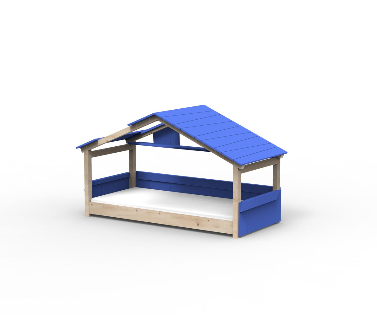 Mathy by Bols Star Light Hut Bed in Marseille Blue (Panels, roof and shelf)