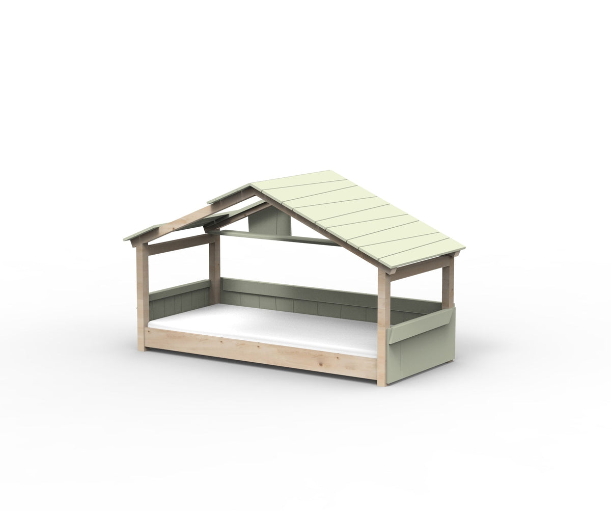 Mathy by Bols Star Light Hut Bed in Moss Grey (Panels, roof and shelf)