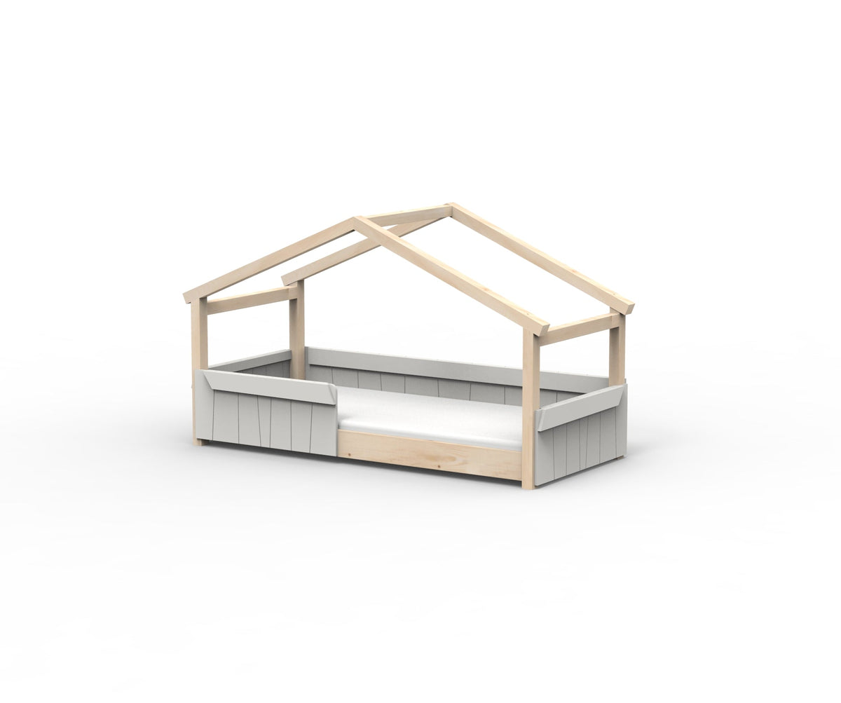 Mathy by Bols Star Light Hut Bed in Pearl Grey (Panels and guard rail)