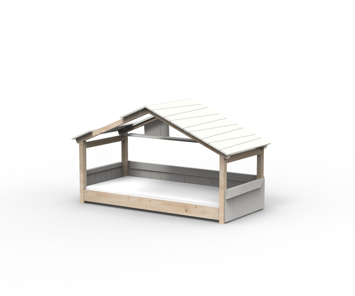 Mathy by Bols Star Light Hut Bed in Pearl Grey (Panels, roof and shelf)