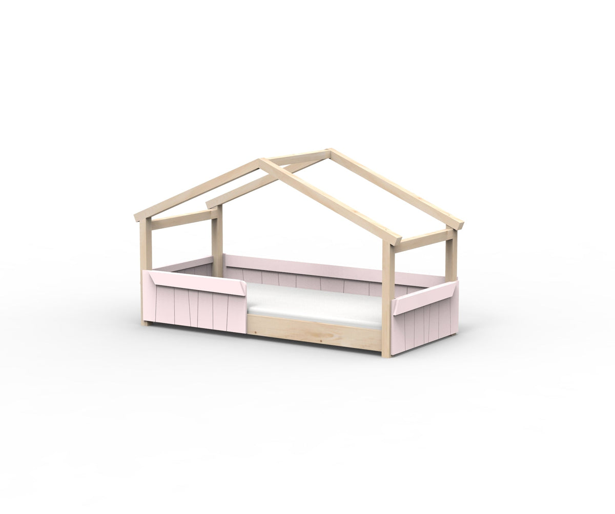 Mathy by Bols Star Light Hut Bed in Powder Pink (Panels and guard rail)