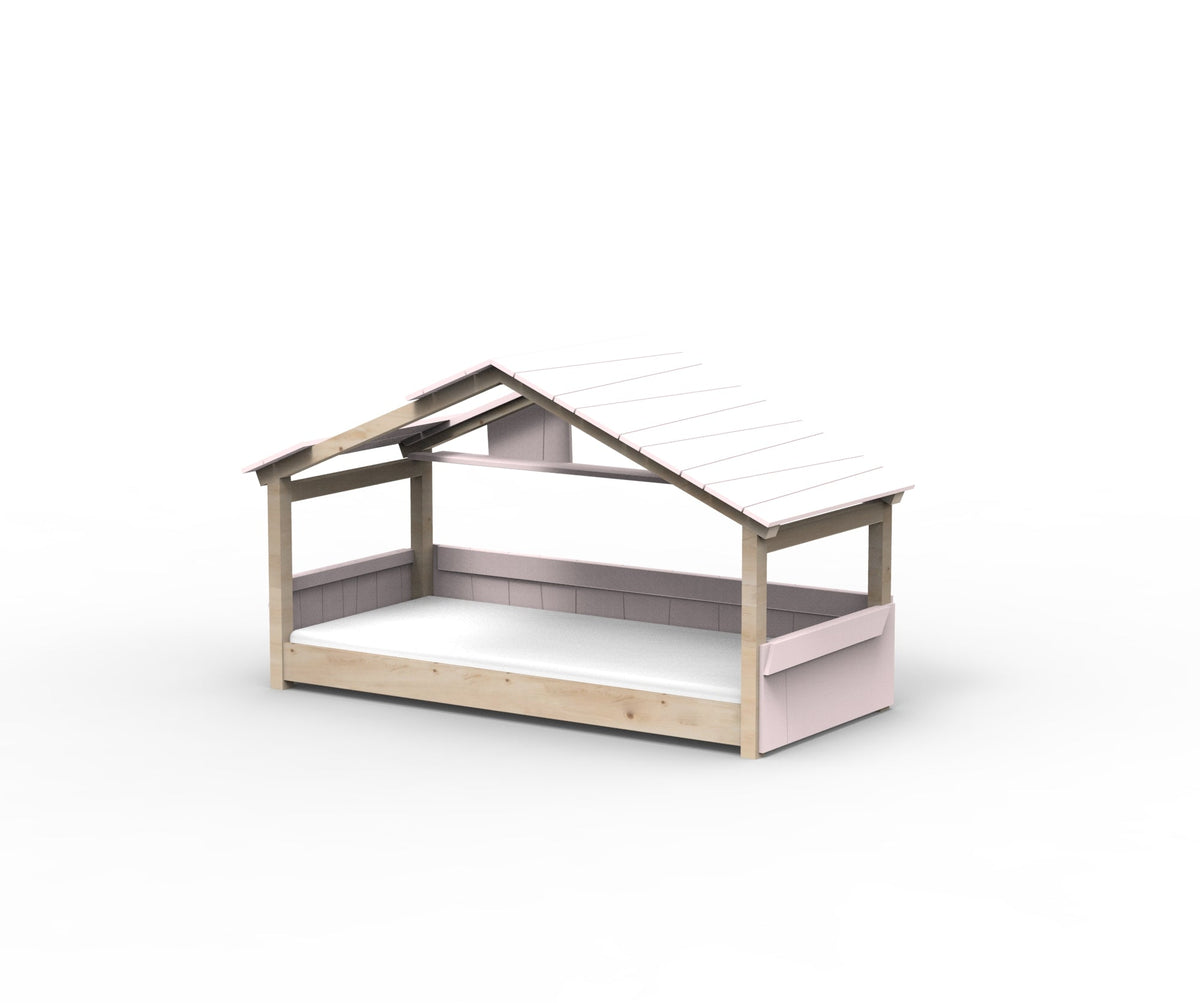 Mathy by Bols Star Light Hut Bed in Powder Pink (Panels, roof and shelf)