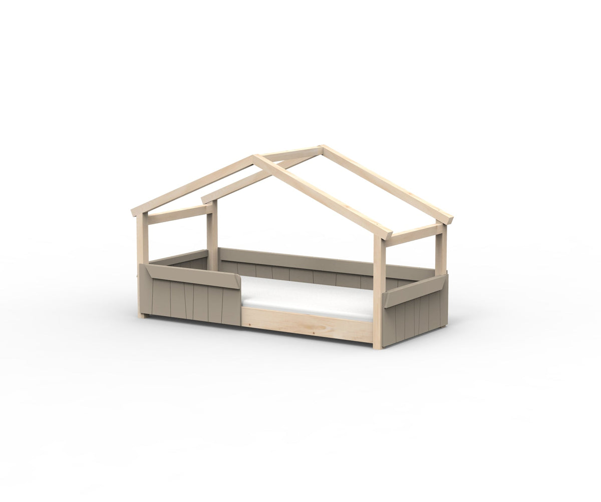 Mathy by Bols Star Light Hut Bed in Taupe (Panels and guard rail)