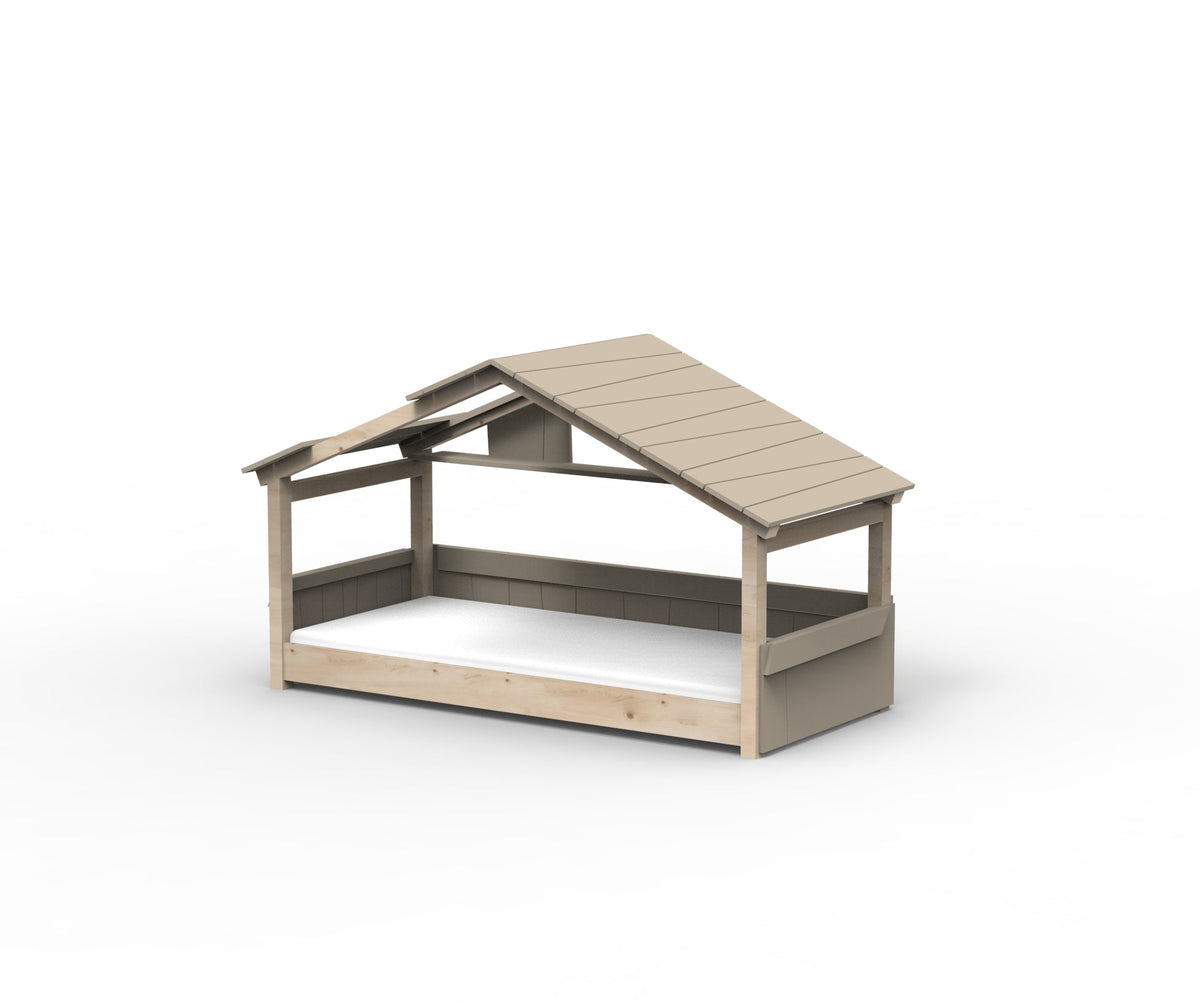 Mathy by Bols Star Light Hut Bed in Taupe (Panels, roof and shelf)