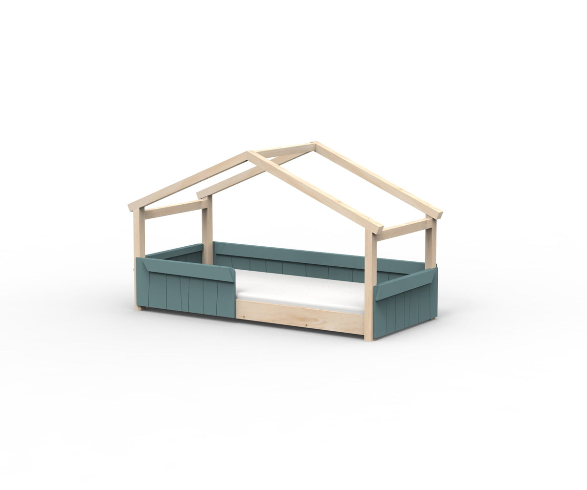 Mathy by Bols Star Light Hut Bed in Thunderstorm Grey (Panels and guard rail)