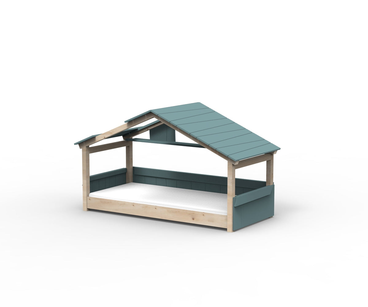 Mathy by Bols Star Light Hut Bed in Thunderstorm Grey (Panels, roof and shelf)