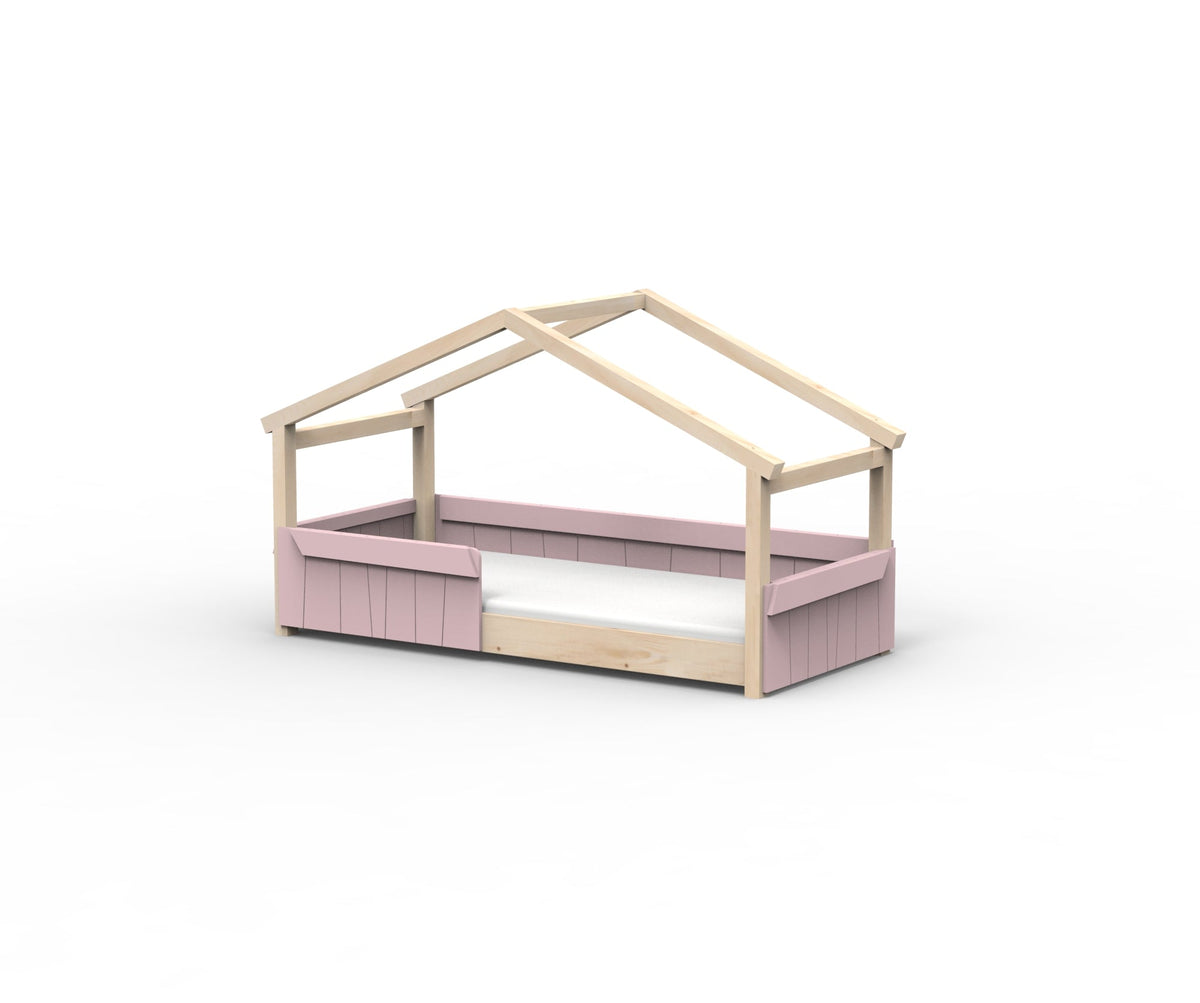 Mathy by Bols Star Light Hut Bed in Winter Pink (Panels and guard rail)