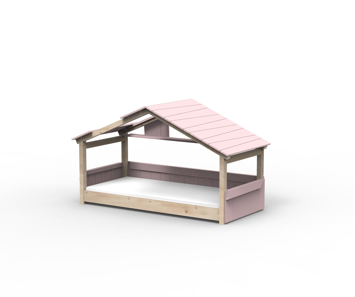 Mathy by Bols Star Light Hut Bed in Winter Pink (Panels, roof and shelf)