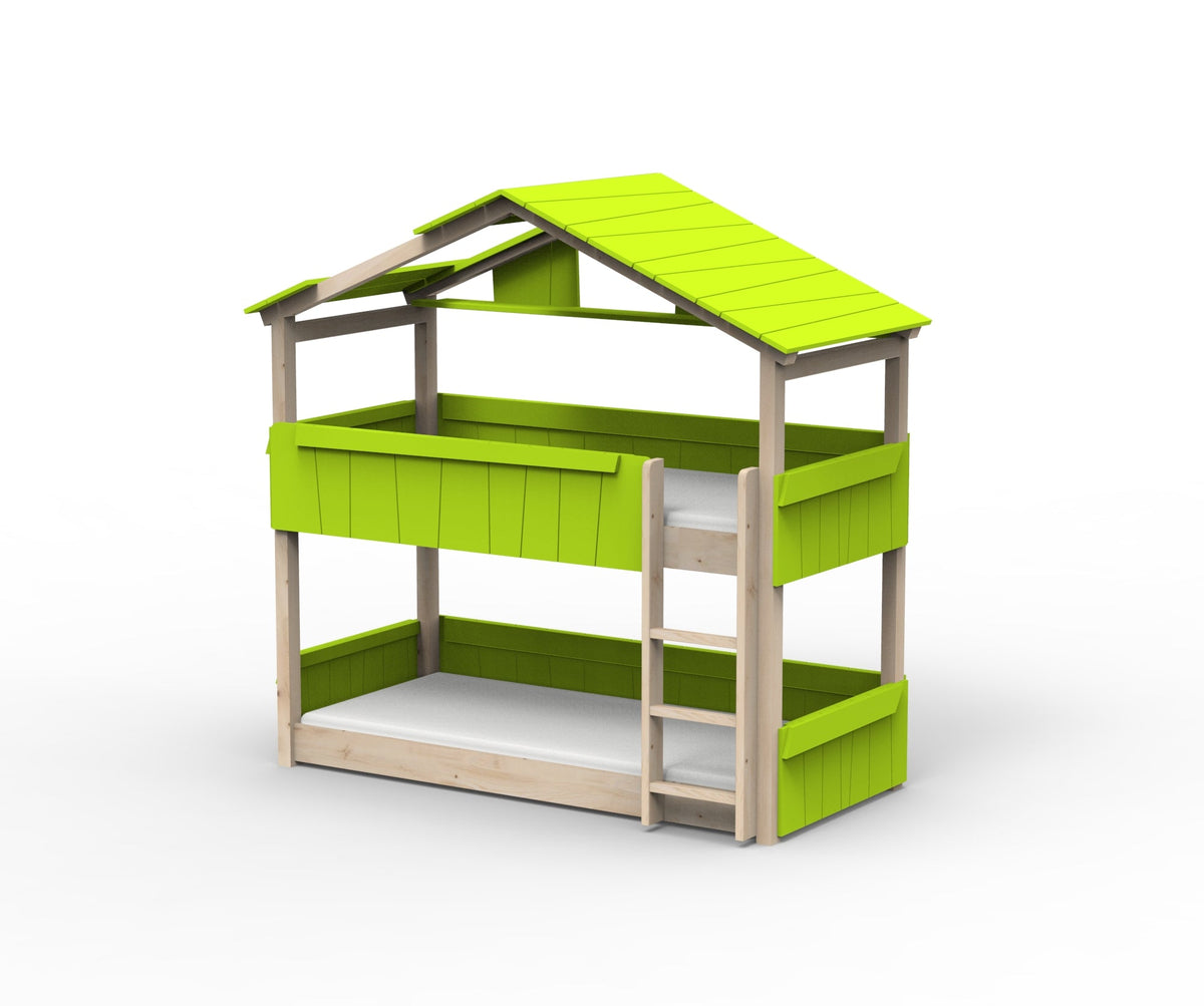 Mathy by Bols Star Light Hut Bunk Bed in Apple Green (Panels, roof and shelf)