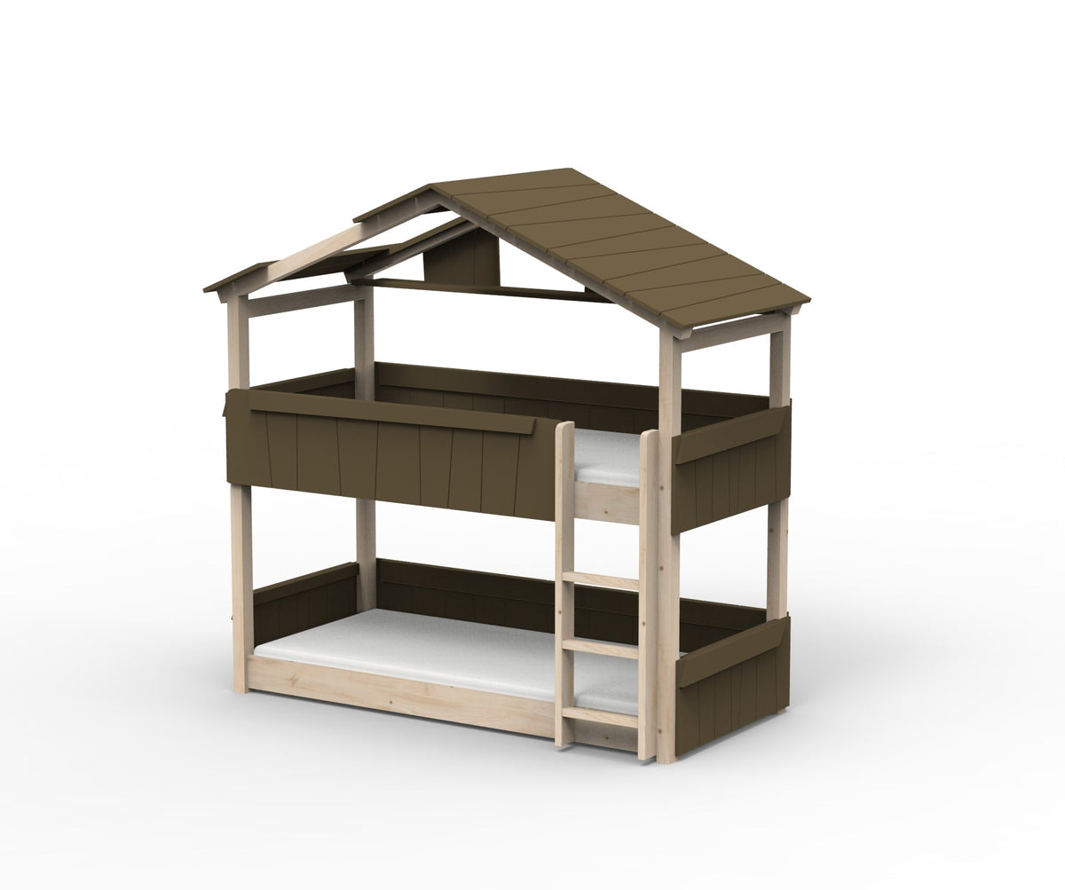 Mathy by Bols Star Light Hut Bunk Bed in Artichoke (Panels, roof and shelf)