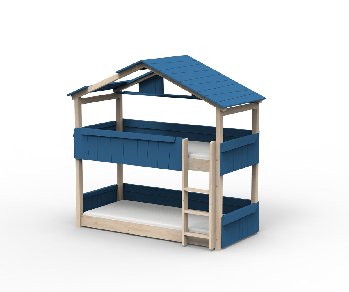 Mathy by Bols Star Light Hut Bunk Bed in Atlantic Blue (Panels, roof and shelf)