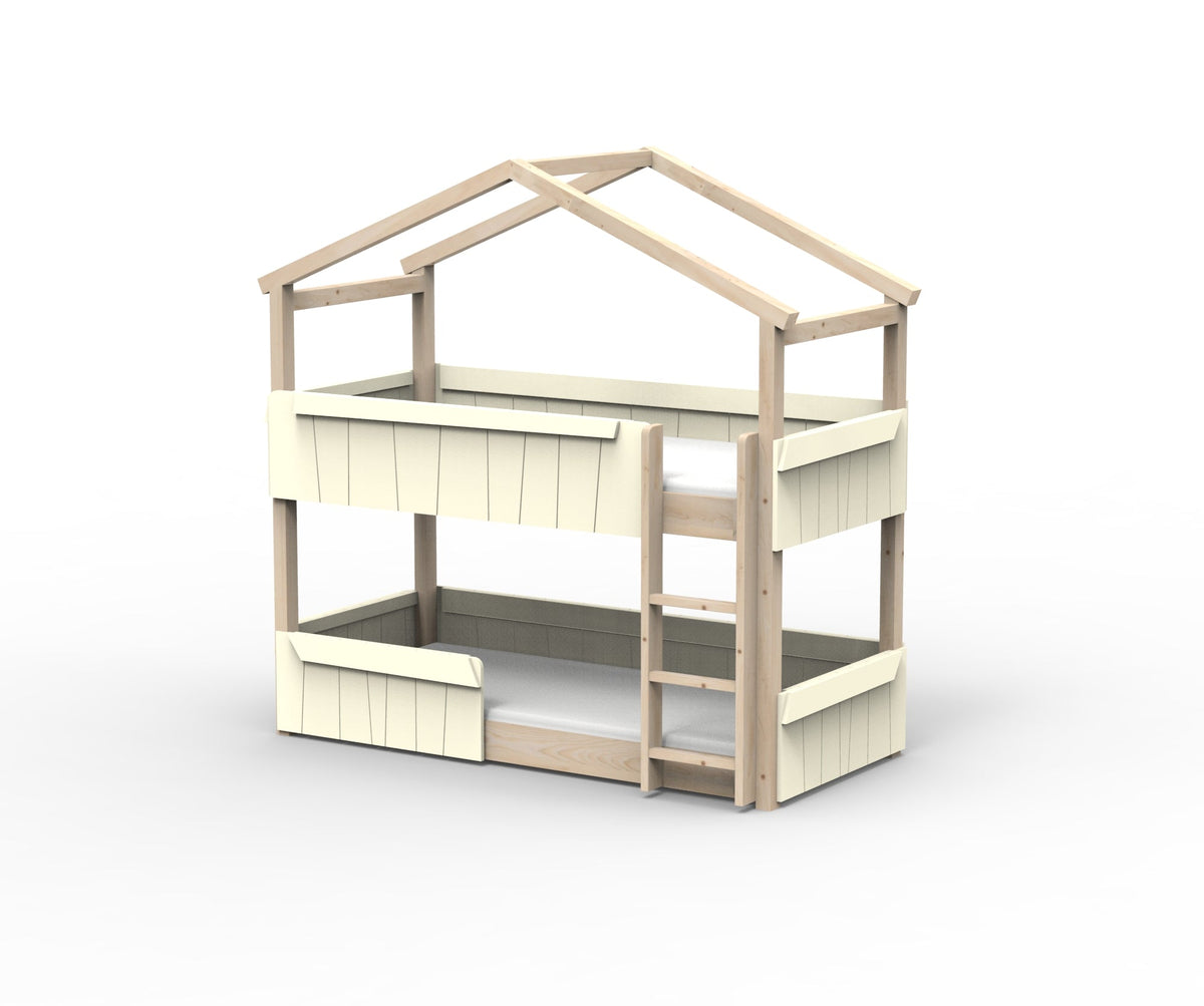 Mathy by Bols Star Light Hut Bunk Bed in Beige Ivory (Panels and guard rail)