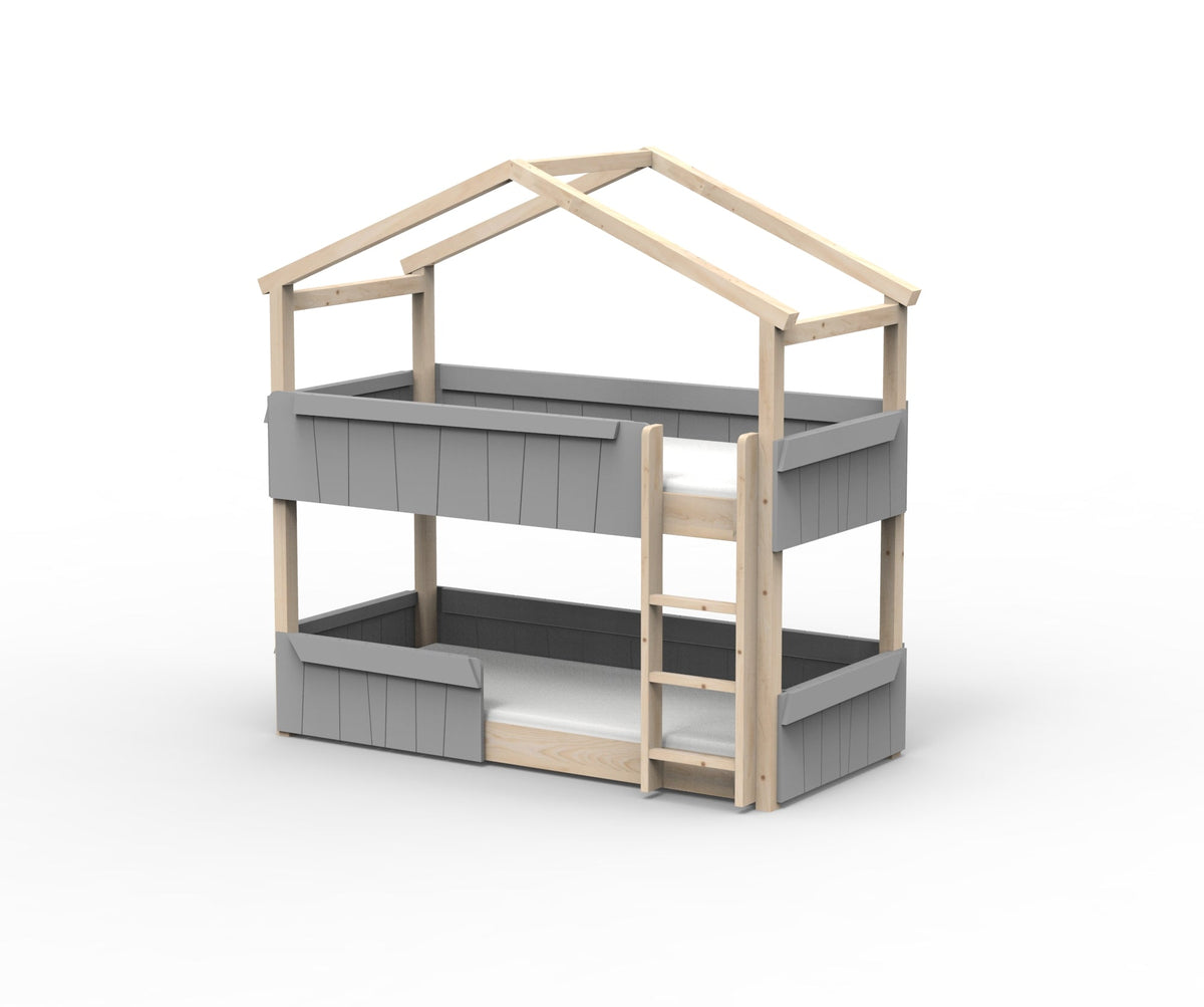 Mathy by Bols Star Light Hut Bunk Bed in Cement Grey (Panels and guard rail)