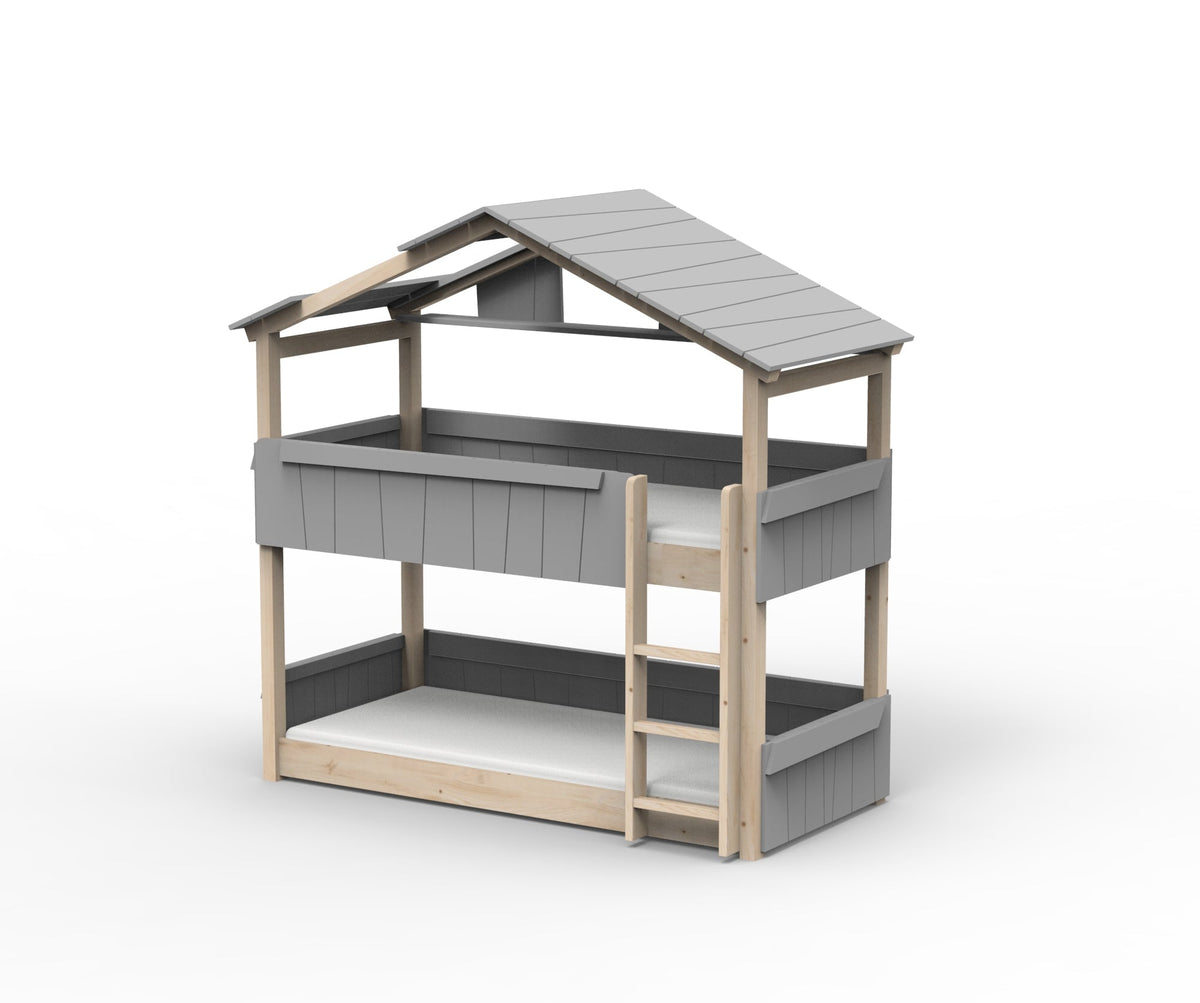 Mathy by Bols Star Light Hut Bunk Bed in Cement Grey (Panels, roof and shelf)