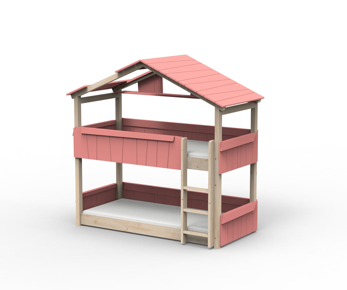 Mathy by Bols Star Light Hut Bunk Bed in Coral (Panels, roof and shelf)