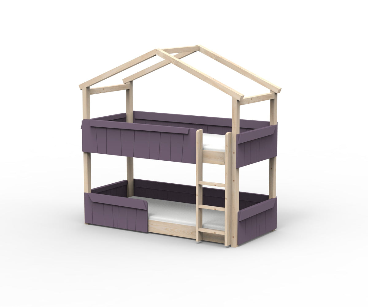 Mathy by Bols Star Light Hut Bunk Bed in Cuberdon Purple (Panels and guard rail)