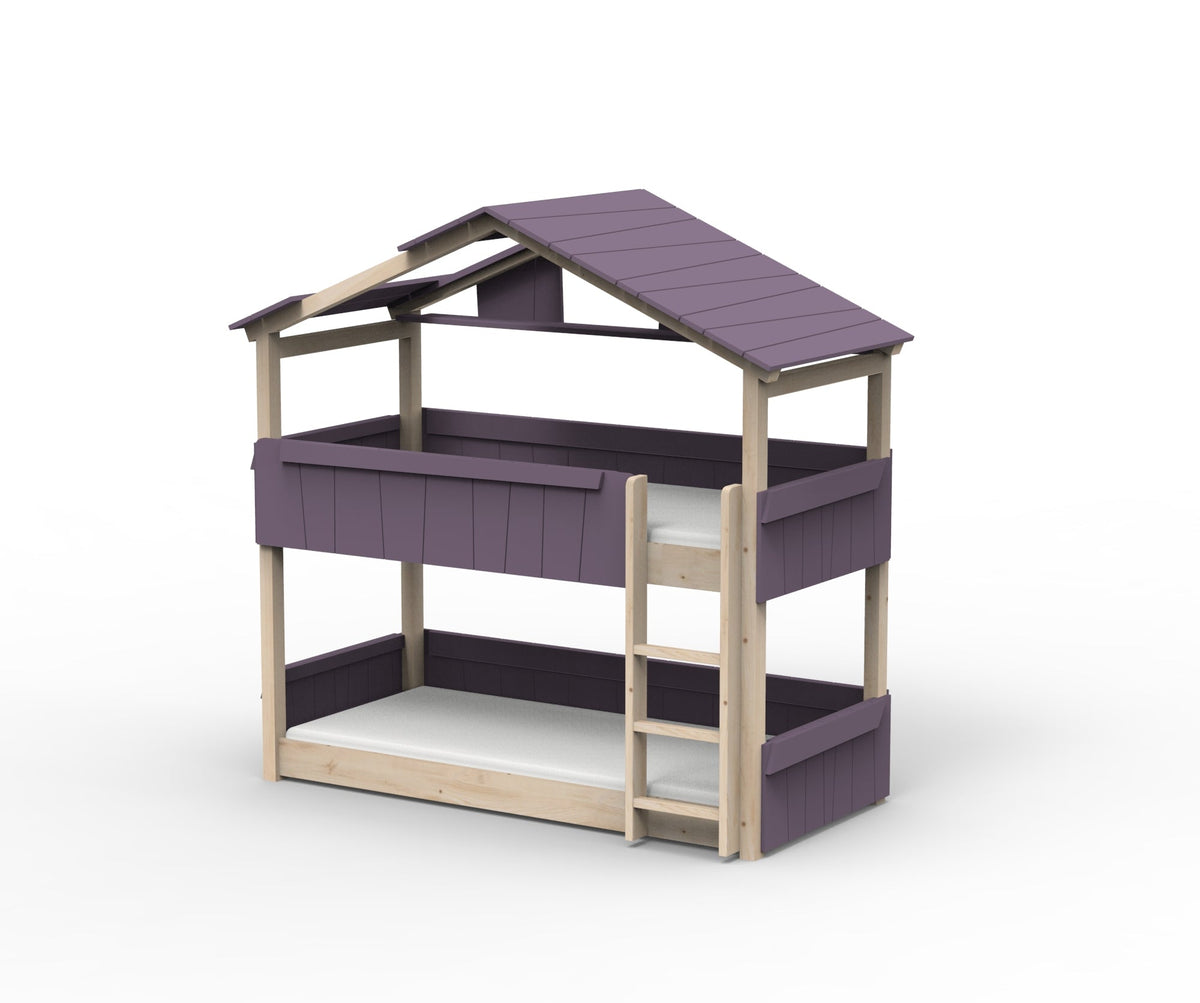 Mathy by Bols Star Light Hut Bunk Bed in Cuberdon Purple (Panels, roof and shelf)