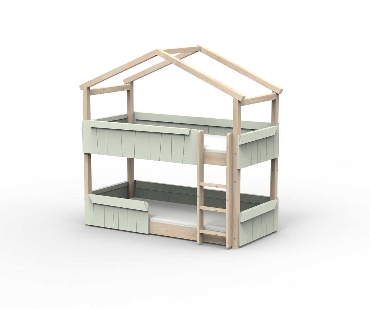 Mathy by Bols Star Light Hut Bunk Bed in Greige (Panels and guard rail)