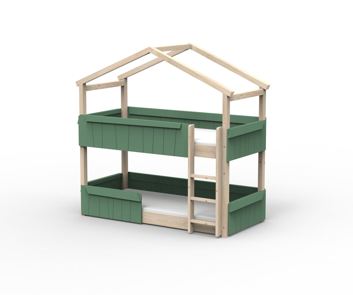 Mathy by Bols Star Light Hut Bunk Bed in Jungle Green (Panels and guard rail)