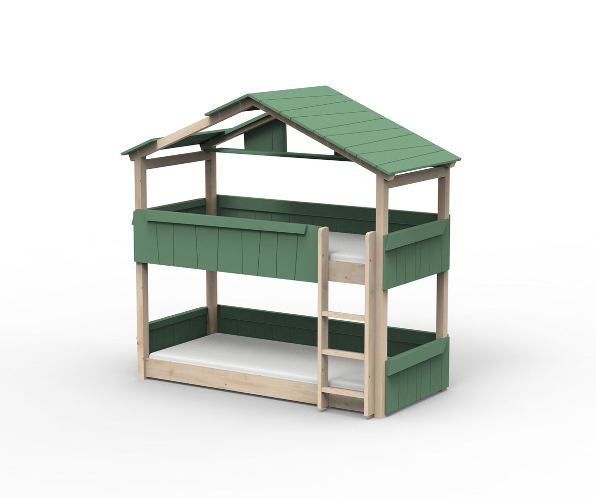 Mathy by Bols Star Light Hut Bunk Bed in Jungle Green (Panels, roof and shelf)