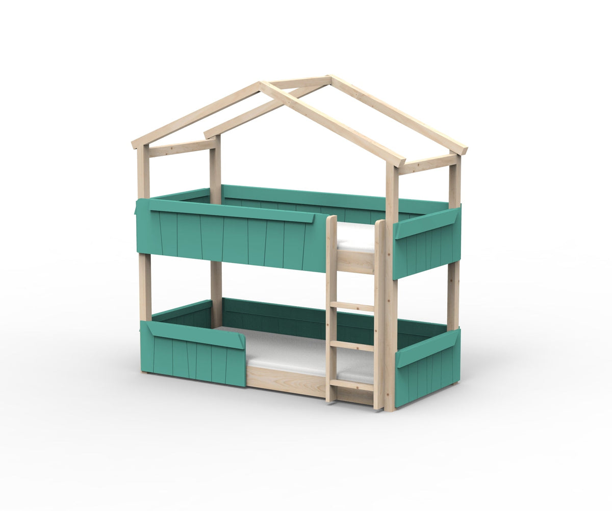 Mathy by Bols Star Light Hut Bunk Bed in Light Green (Panels and guard rail)
