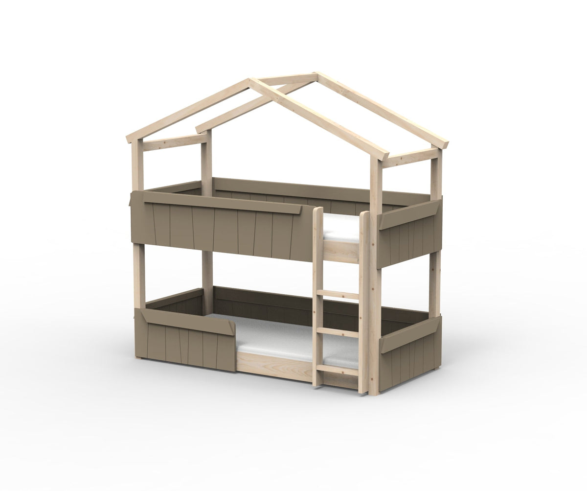Mathy by Bols Star Light Hut Bunk Bed in Linen (Panels and guard rail)