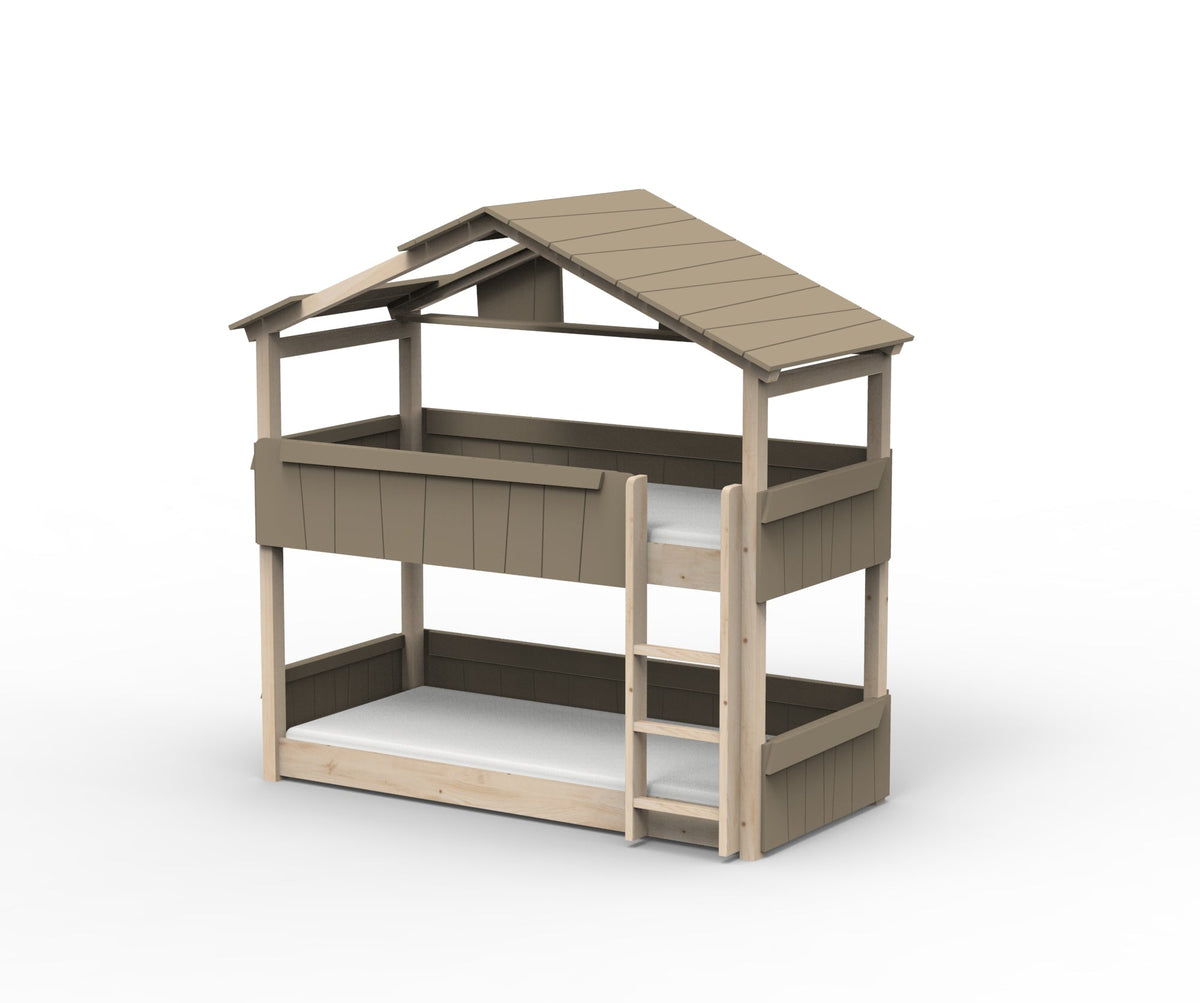Mathy by Bols Star Light Hut Bunk Bed in Linen (Panels, roof and shelf)