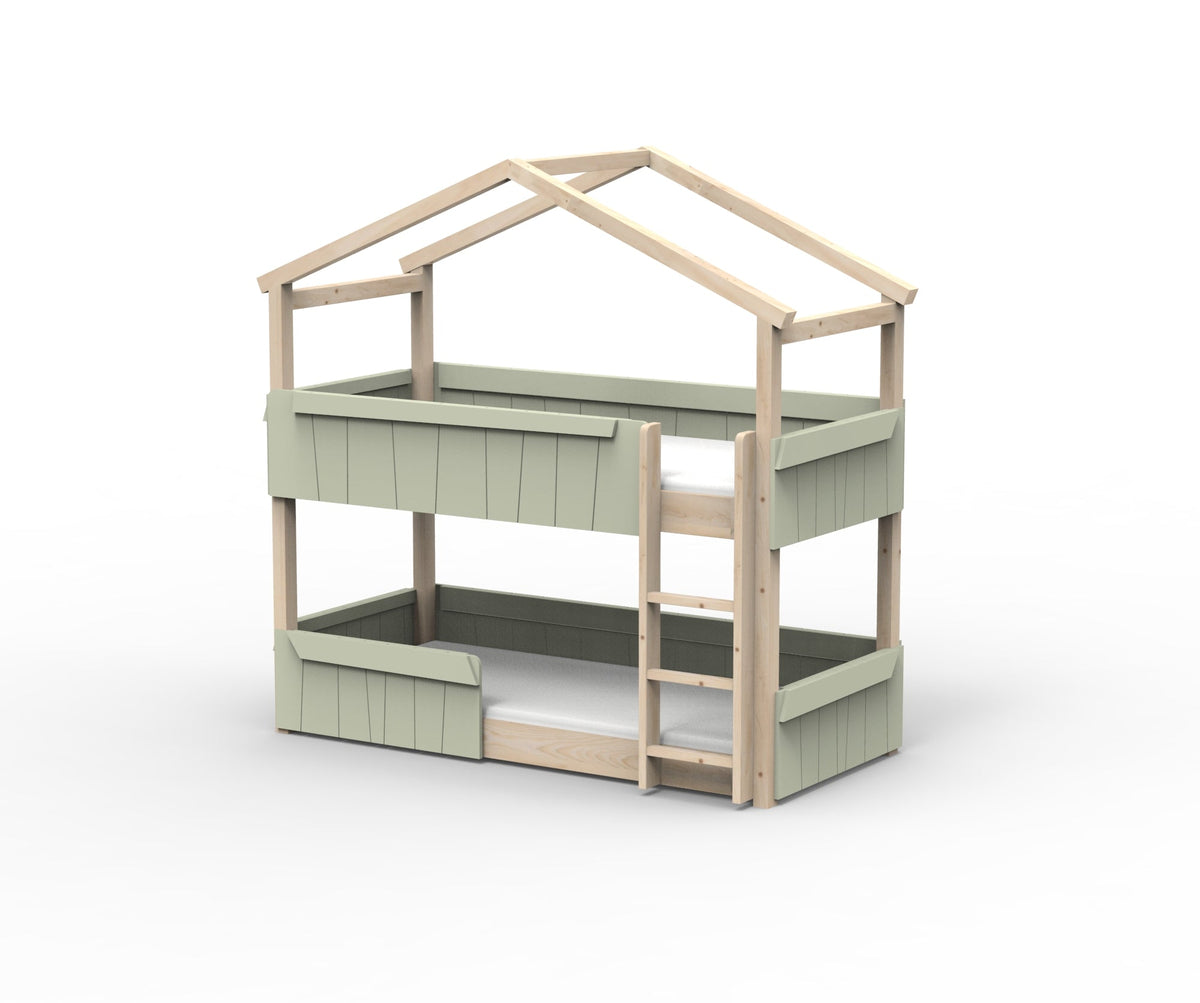 Mathy by Bols Star Light Hut Bunk Bed in Moss Grey (Panels and guard rail)