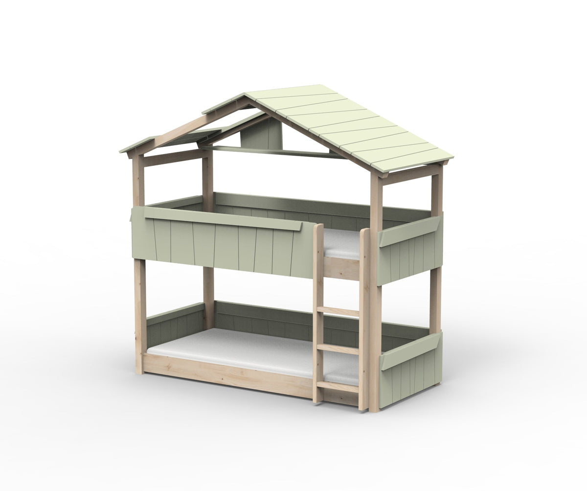 Mathy by Bols Star Light Hut Bunk Bed in Moss Grey (Panels, roof and shelf)