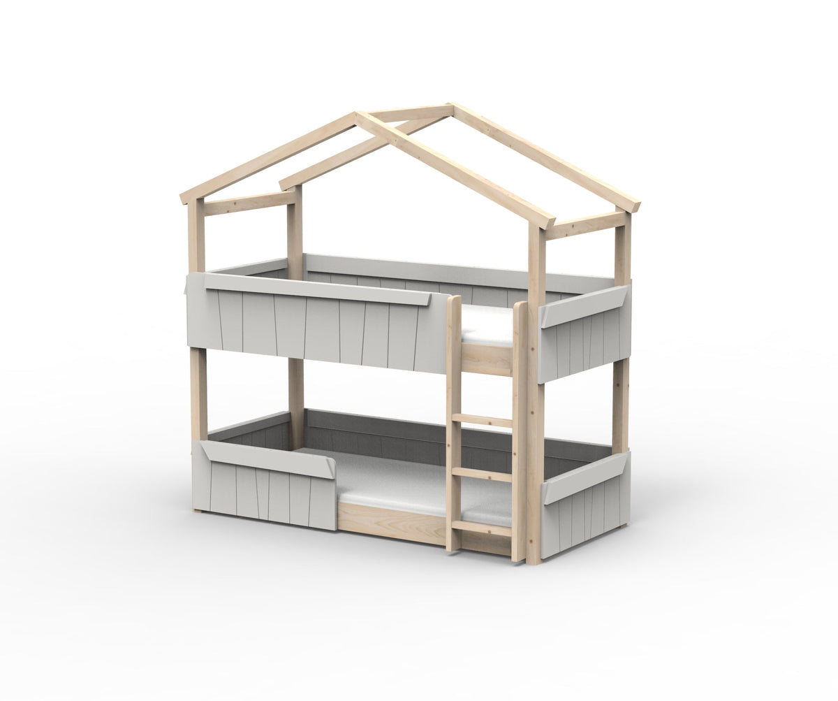 Mathy by Bols Star Light Hut Bunk Bed in Pearl Grey (Panels and guard rail)