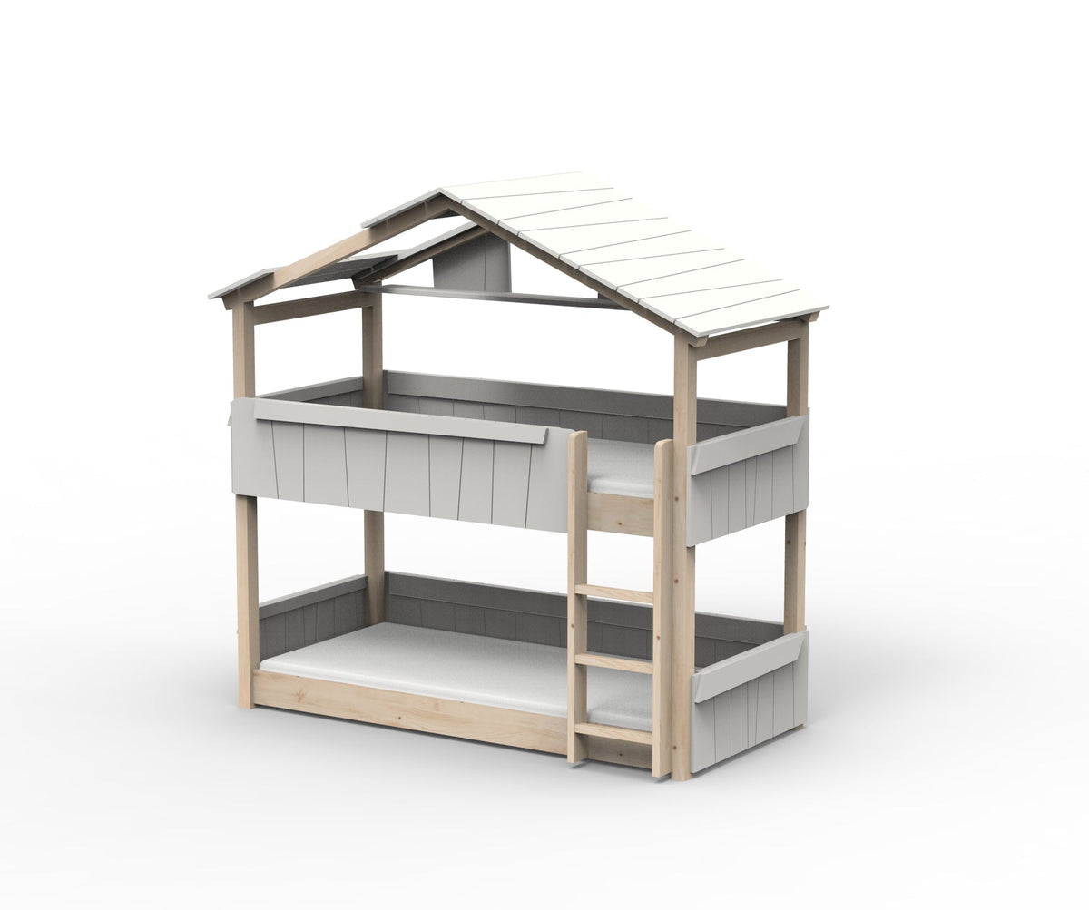 Mathy by Bols Star Light Hut Bunk Bed in Pearl Grey (Panels, roof and shelf)